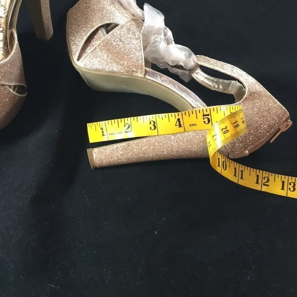 Vintage Material Girl glitter blush Platform Heels